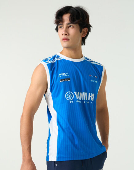 เสื้อสปอร์ตแขนกุด Yamaha Racing สีน้ำเงิน